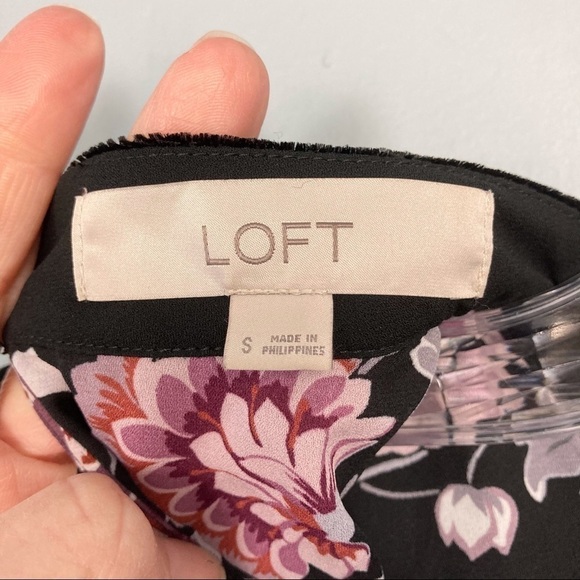 loft Tiered Mixed Floral Print Bell Sleeve Top - Picture 3 of 12